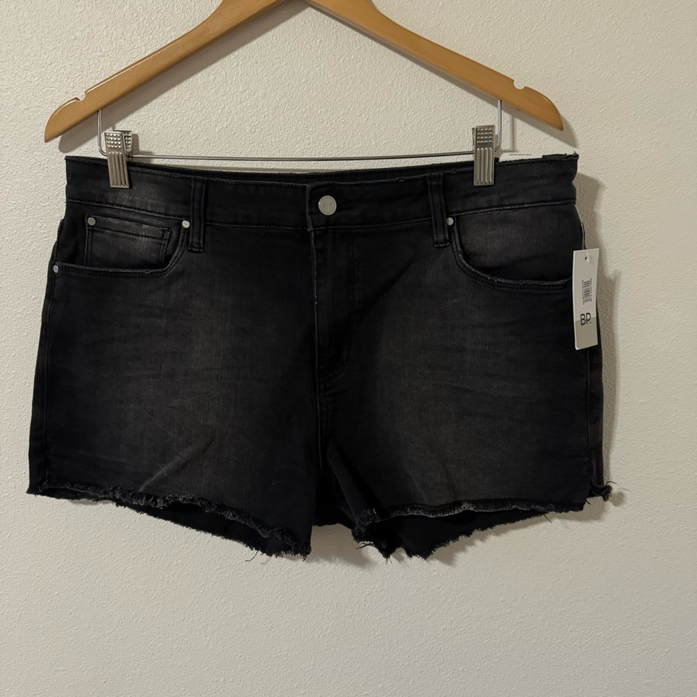 Nordstrom BP Washed Black High Rise Stretch Denim Cut-Off Shorts NWT-32 (14)